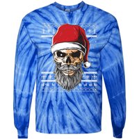 Santa Dj Edm Costume And Santa Hat Ugly Christmas Dj Cool Gift Tie-Dye Long Sleeve Shirt