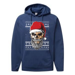 Santa Dj Edm Costume And Santa Hat Ugly Christmas Dj Cool Gift Performance Fleece Hoodie