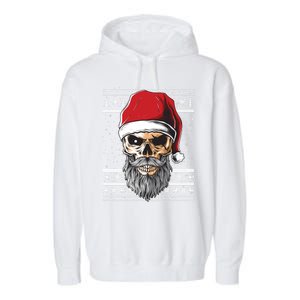 Santa Dj Edm Costume And Santa Hat Ugly Christmas Dj Cool Gift Garment-Dyed Fleece Hoodie