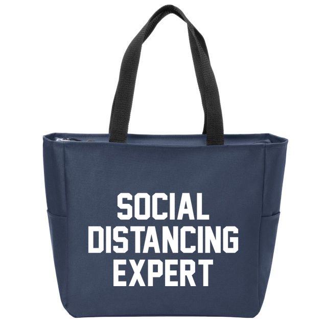 Social Distancing Expert Zip Tote Bag