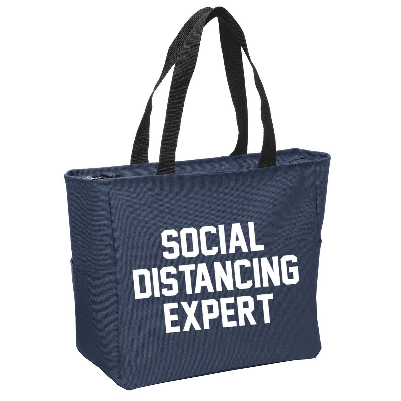 Social Distancing Expert Zip Tote Bag