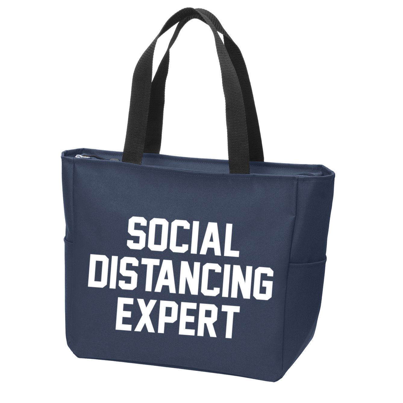Social Distancing Expert Zip Tote Bag