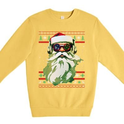 Santa Dj Edm Costume And Novelty Christmas Dj Meaningful Gift Premium Crewneck Sweatshirt