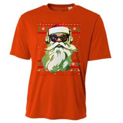 Santa Dj Edm Costume And Novelty Christmas Dj Meaningful Gift Cooling Performance Crew T-Shirt