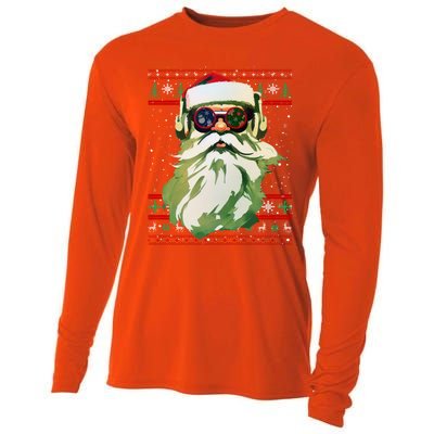 Santa Dj Edm Costume And Novelty Christmas Dj Meaningful Gift Cooling Performance Long Sleeve Crew