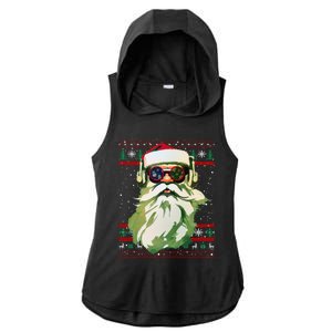 Santa Dj Edm Costume And Novelty Christmas Dj Meaningful Gift Ladies PosiCharge Tri-Blend Wicking Draft Hoodie Tank