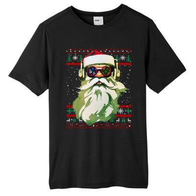 Santa Dj Edm Costume And Novelty Christmas Dj Meaningful Gift Tall Fusion ChromaSoft Performance T-Shirt