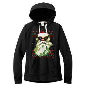 Santa Dj Edm Costume And Novelty Christmas Dj Meaningful Gift Women's Fleece Hoodie