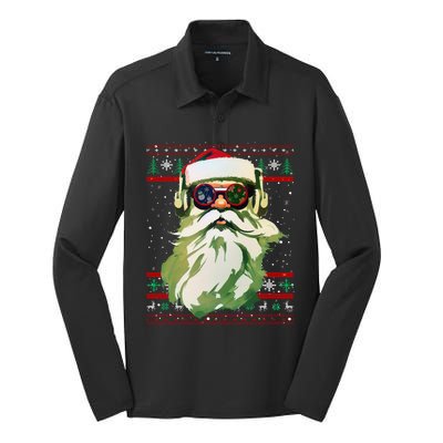 Santa Dj Edm Costume And Novelty Christmas Dj Meaningful Gift Silk Touch Performance Long Sleeve Polo