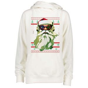 Santa Dj Edm Costume And Novelty Christmas Dj Meaningful Gift Womens Funnel Neck Pullover Hood