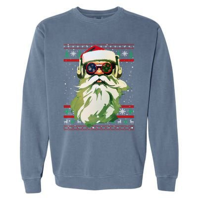 Santa Dj Edm Costume And Novelty Christmas Dj Meaningful Gift Garment-Dyed Sweatshirt