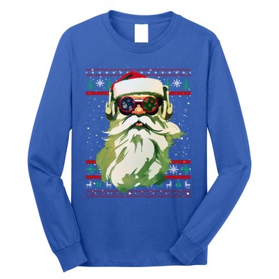 Santa Dj Edm Costume And Novelty Christmas Dj Meaningful Gift Long Sleeve Shirt