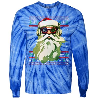 Santa Dj Edm Costume And Novelty Christmas Dj Meaningful Gift Tie-Dye Long Sleeve Shirt