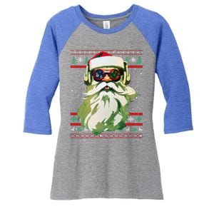 Santa Dj Edm Costume And Novelty Christmas Dj Meaningful Gift Women's Tri-Blend 3/4-Sleeve Raglan Shirt