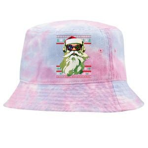 Santa Dj Edm Costume And Novelty Christmas Dj Meaningful Gift Tie-Dyed Bucket Hat