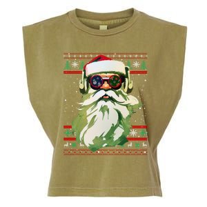 Santa Dj Edm Costume And Novelty Christmas Dj Meaningful Gift Garment-Dyed Women's Muscle Tee