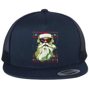 Santa Dj Edm Costume And Novelty Christmas Dj Meaningful Gift Flat Bill Trucker Hat