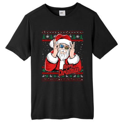 Santa Dj Edm Costume And Novelty Christmas Dj Great Gift Tall Fusion ChromaSoft Performance T-Shirt