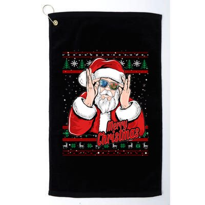 Santa Dj Edm Costume And Novelty Christmas Dj Great Gift Platinum Collection Golf Towel