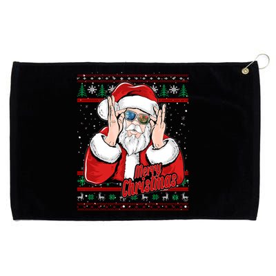 Santa Dj Edm Costume And Novelty Christmas Dj Great Gift Grommeted Golf Towel