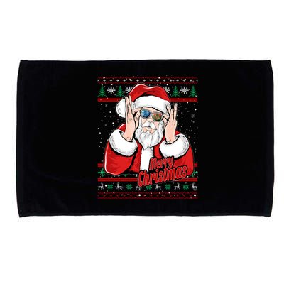 Santa Dj Edm Costume And Novelty Christmas Dj Great Gift Microfiber Hand Towel