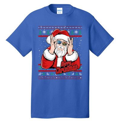 Santa Dj Edm Costume And Novelty Christmas Dj Great Gift Tall T-Shirt