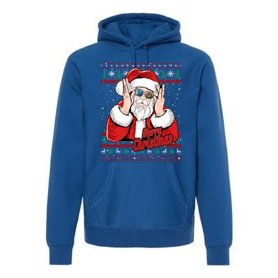 Santa Dj Edm Costume And Novelty Christmas Dj Great Gift Premium Hoodie