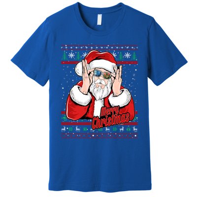 Santa Dj Edm Costume And Novelty Christmas Dj Great Gift Premium T-Shirt