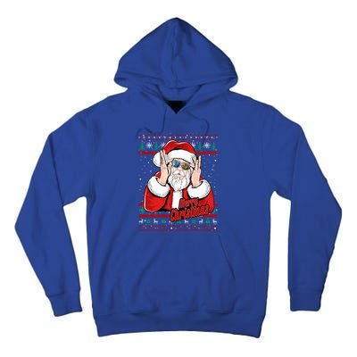 Santa Dj Edm Costume And Novelty Christmas Dj Great Gift Tall Hoodie