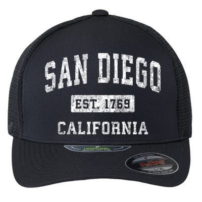 San Diego Est 1769 California Ca Vintage Established Sports Design Flexfit Unipanel Trucker Cap