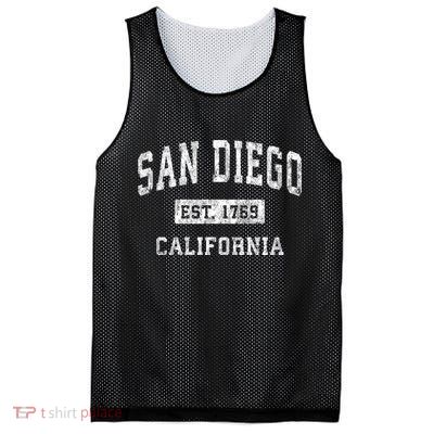 San Diego Est 1769 California Ca Vintage Established Sports Design Mesh Reversible Basketball Jersey Tank