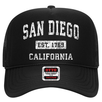 San Diego Est 1769 California Ca Vintage Established Sports Design Trucker Hat