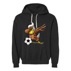 Soccer Dabbing Eagle Sport Garment-Dyed Fleece Hoodie