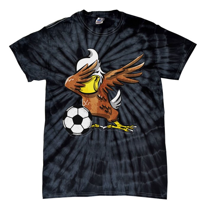 Soccer Dabbing Eagle Sport Tie-Dye T-Shirt