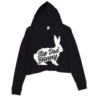 Step Dad Easter Bunny Silhouette Matching Family Funny Gift Crop Fleece Hoodie