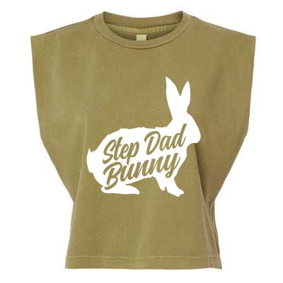 Step Dad Easter Bunny Silhouette Matching Family Funny Gift Garment-Dyed Women's Muscle Tee