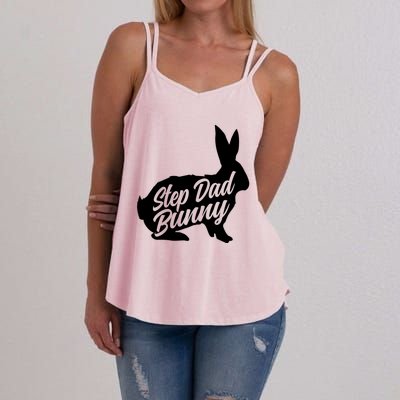 Step Dad Easter Bunny Silhouette Matching Family Funny Gift Women's Strappy Tank