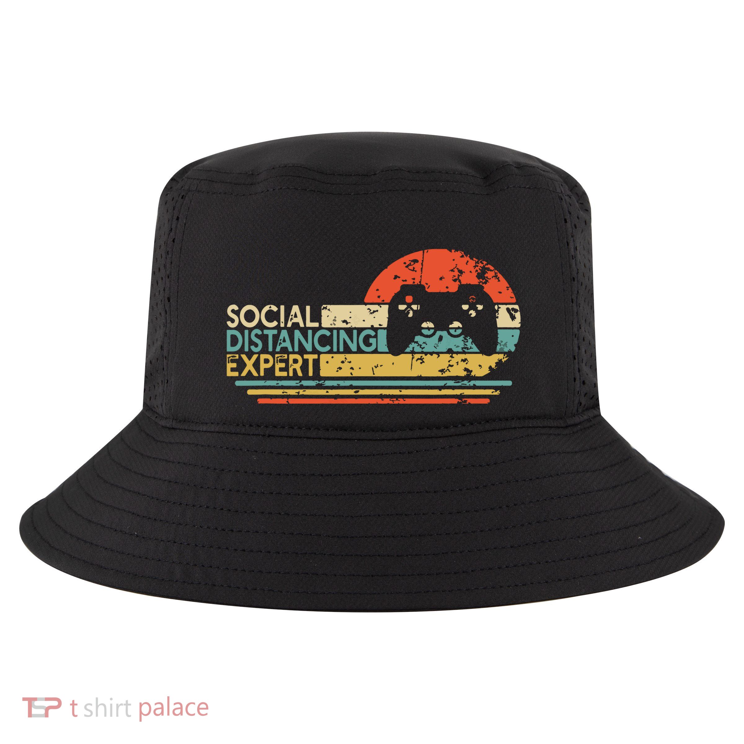 Social Distancing Expert Gaming Vintage Video Gamer Gift Cool Comfort Performance Bucket Hat