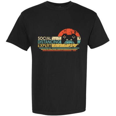 Social Distancing Expert Gaming Vintage Video Gamer Gift Garment-Dyed Heavyweight T-Shirt