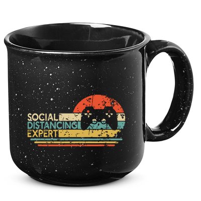 Social Distancing Expert Gaming Vintage Video Gamer Gift 15oz Campfire Ceramic Mug