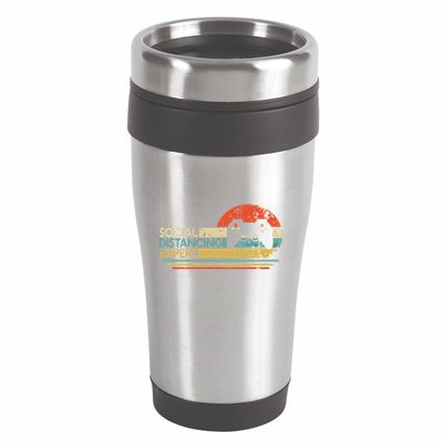 Social Distancing Expert Gaming Vintage Video Gamer Gift 16oz Travel Tumbler