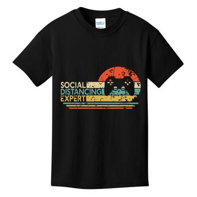 Social Distancing Expert Gaming Vintage Video Gamer Gift Kids T-Shirt
