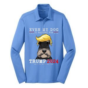 Schnauzer Dog Even My Dog Is Waiting For Trump 2024 Silk Touch Performance Long Sleeve Polo