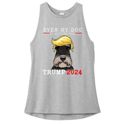 Schnauzer Dog Even My Dog Is Waiting For Trump 2024 Ladies PosiCharge Tri-Blend Wicking Tank