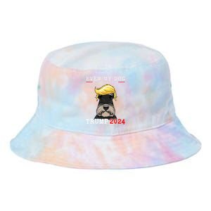 Schnauzer Dog Even My Dog Is Waiting For Trump 2024 Tie Dye Newport Bucket Hat