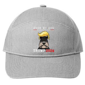 Schnauzer Dog Even My Dog Is Waiting For Trump 2024 7-Panel Snapback Hat