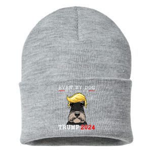 Schnauzer Dog Even My Dog Is Waiting For Trump 2024 Sustainable Knit Beanie