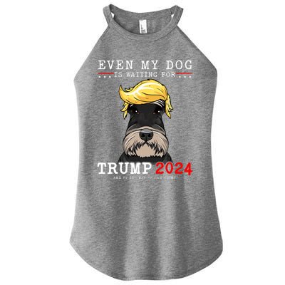 Schnauzer Dog Even My Dog Is Waiting For Trump 2024 Women’s Perfect Tri Rocker Tank