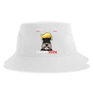 Schnauzer Dog Even My Dog Is Waiting For Trump 2024 Sustainable Bucket Hat