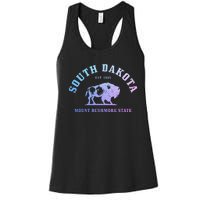 South Dakota Est. 1889 Mount Rushmore State Bison Vintage Women's Racerback Tank